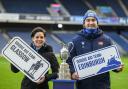 Glasgow Captain Eilidh Barbour and Edinburgh Captain Jamie Ritchie looking to raise some support for Doddie Aid 2024 ahead of the 1872 Cup double header between Glasgow Warriors and Edinburgh Rugby at Murrayfield Stadium in Edinburgh - 19/12/23
Photo