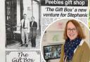 Stephanie Morrison at the Gift Box (inset) is celebrating 25 years of her Peebles business. Photo: Mark Davey