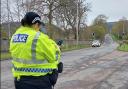 Police speed check on the A72 at Kingsland School