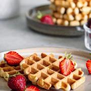 Waffles and strawberries. Credit: Canva