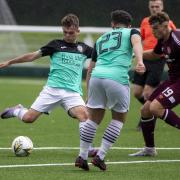 Action from Gala Fairydean Rovers v Hearts B