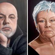Borders artist presents Dame Judi Dench with a portrait at Edinburgh show