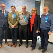 John Bathgate (centre) has been elected as the new Conservative councillor for the Jedburgh and District ward