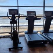 Gym equipment overlooking the sea at Eyemouth