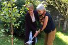 Nicola Sturgeon and Lindsey Hilsum plant a memorial tree for the Sunday Times war correspondent Marie Colvin. Photographs by Tim Lambon.