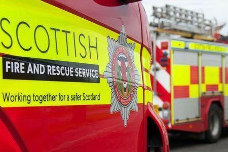 Fire crew responded to reports of a car on fire outside Galashiels fire station this morning
