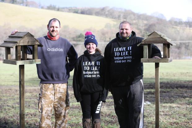 Border Telegraph: Lee Darker (right) with daughter Maisie, and Graham Noble. Photo: Helen Barrington