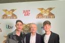 Max and Harvey with X Factor: Celebrity Judge Louis Walsh
