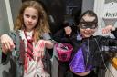 Bethan (9) and Elsie (7) from Earlston dressed as a zombie and a cat. Photo: Linda McLeish