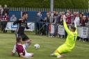 Action from the EOS Qualifying Cup final between Gala Fairydean Rovers and Linlithgow Rose