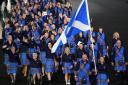 Scotland team at the opening ceremony of the Commonwealth Games 2022 looking awesome in their outfits woven by Lochcarron of Scotland in Selkirk