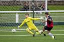 Zander Murray scores for Gala Fairydean Rovers against Rangers B at Netherdale earlier in the season