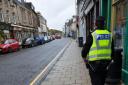 The CAT team in Selkirk last month to tackle illegal parking. Photo: Police Scotland
