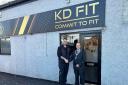 Kieran Douglass and Provost Gavin Horsburgh at the official opening of KD Fit in Kelso KD Fit Facebook