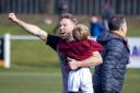 Danny Galbraith celebrates East of Scotland Cup win with family Photo Thomas Brown
