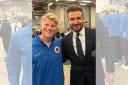 Calum Hall and David Beckham after the Inter Miami match
