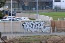 Police have renewed their appeal after the new flood defence wall in Hawick was vandalised last month