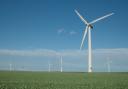 Stock image of a wind farm