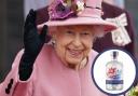 (Background) Queen Elizabeth II (PA) (Circle) Aldi Infusionist British Strawberry & Mint Glitter Gin Liqueur (PA)