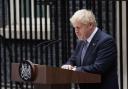 Prime Minister Boris Johnson reads a statement outside 10 Downing Street, London, formally resigning as Conservative Party leader after ministers and MPs made clear his position was untenable. He will remain as Prime Minister until a successor is in