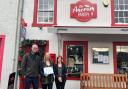 John Lamont presenting one of last year's awards to Lynsey and her mum Helen from The Ancrum Pantry