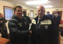 John Coughlin with Selkirk chairman Ross Anderson following Saturday's match
