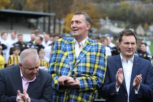 Doddie Weir officially opens the new Melrose 3G rugby pitch.