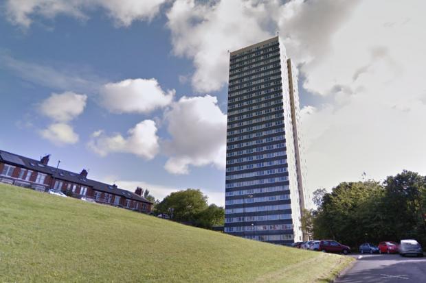Emergency services were called to Vale House in Jesmond after reports of base jumping. Picture GOOGLE