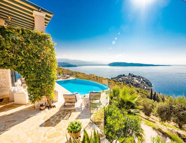 Border Telegraph: Exquisite Family Villa With Spectacular Ocean Views And Heated Infinity Pool - Corfu, Greece. Credit: Vrbo
