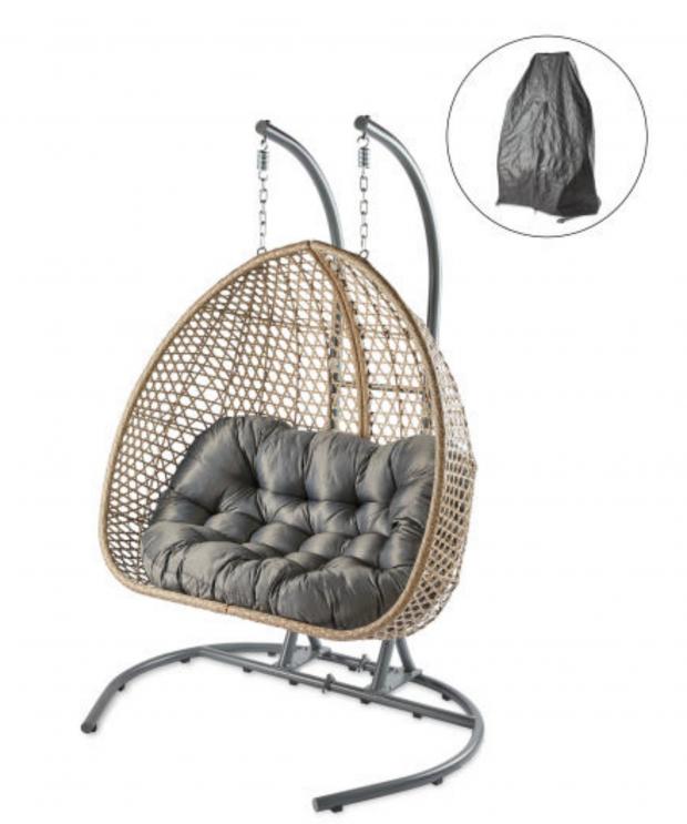 Border Telegraph: Large Hanging Egg Chair with Cover. (Aldi)