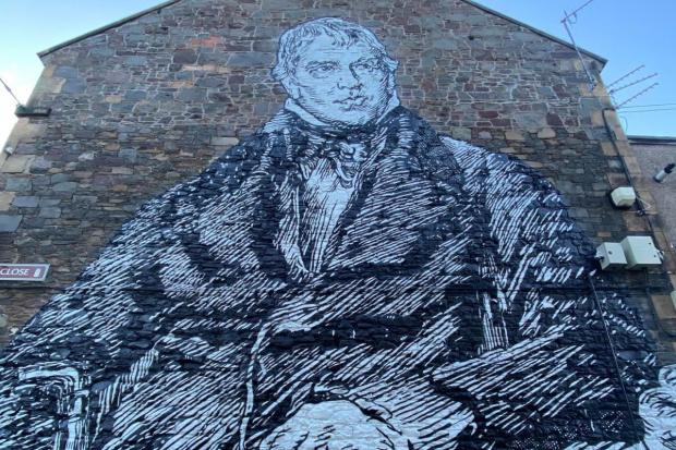 The giant Sir Walter Scott mural
