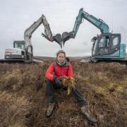 Rachel Coyle from Tweed Forum at one of the organisation’s peatland restoration projects at Chapelhope and Winterhope Farm near St Mary’s Loch in the Scottish Borders. Photo: Phil Wilkinson