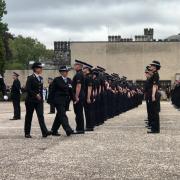 Deputy Chief Constable Fiona Taylor QPM inspecting new recruits at Scottish Police College - Photo Police Scotland