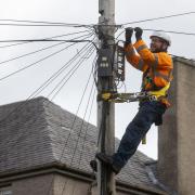 An engineer working the Scottish full fibre broadband rollout. Photo: Openreach