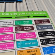 A sign at a community recycling centre in the Borders. Photo: SBC