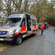 Eight members of Tweed Valley Mountain Rescue Team helped get the woman into an ambulance just over an hour after the initial callout