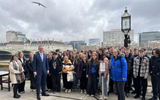 John Lamont MP gave senior pupils from Selkirk High School a tour of Westminster on a recent trip to London. Photo: Borders Conservatives