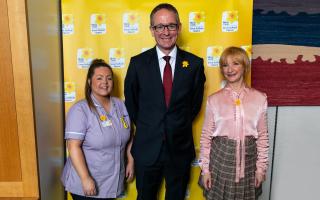 John Lamont MP with representatives of Marie Curie at an event in Westminster. Photo: Borders Conservatives