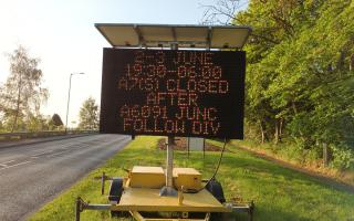 Borders road to close overnight to facilitate resurfacing work - diversions in place