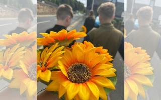 Young people have been covering Galashiels in sunflowers to help spread kindness