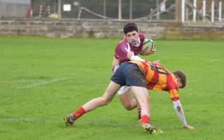 Omar during a Scottish Cup match against the West of Scotland. Photo: Gala Rugby
